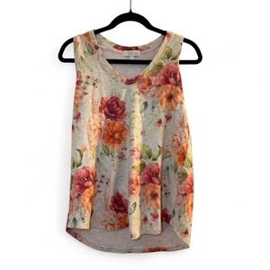 P.J. Salvage Floral Tank Top Soft Lounge Sleepwear Cream Multicolor Women's M